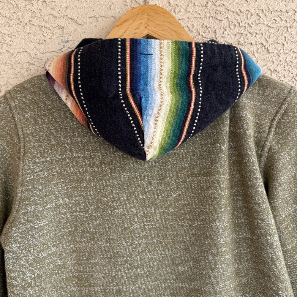 Anthropologie Serape Lined Hooded Zip Sweatshirt Western Aztec Boho Jacket Med - Picture 7 of 9